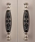 Slick 96Mm Silver Cabinet Pull With A Knockout Diamond Design For Kitchens Vanities And Dressers, flat front profile, reflective finish.