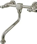 Heritage Brushed Nickel Wall Mount Vessel Sink Faucet, 8-Inch Center, 2-Hole Installation, drip-free ceramic disc cartridge view