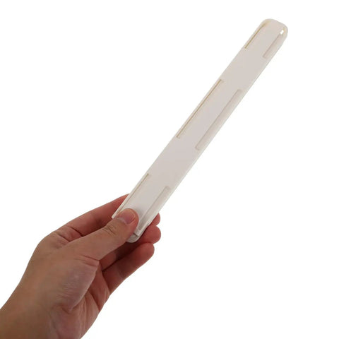 Dead Easy Self Adhesive Drawer Slide Guiding Rails For Quick Cabinet Closet Wardrobe Project Super Smooth Glide white slide in hand.