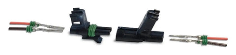 Pro Grade 2-Pin Male And Female Weather Pack Connector Set For 12-18 AWG Wires With Included Gauge Tool Black Quick Disconnect Splice Kit Rated Hot Rods Race Cars And Street Builds For Serious Electrical Mods, black 2-pin connectors with terminals