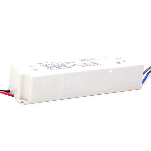 Heavy Duty 36W 12V 3A Switching Power Supply showing a white enclosed unit with wires for smooth plug and play setup.