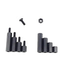 Black Nylon M2.5 Hex Spacer Standoffs Screws Nuts Assortment Kit 240 Pieces Including Male And Female Standoffs In 6mm And 10mm Lengths