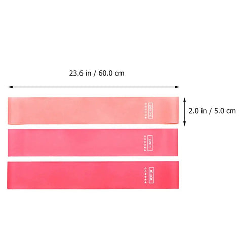 Three silicone bands from Five Piece Yoga Resistance Bands Set Foldable Silicone Bands With Strong Load Bearing For Gym Workouts And Bodybuilding