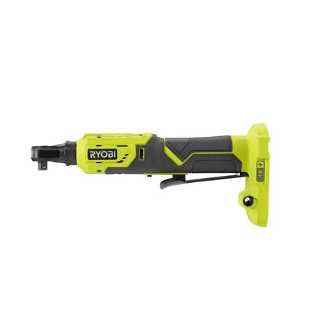Cordless 18V Three Eighths Inch Drive Ratchet Tool With Four Position Settings Lightweight Ergonomic Handheld Design Great For Automotive Repairs Assembly And Home Projects Tool Only, side view