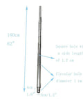 BREVELTION portable hole drilling boring machine side view: long steel boring bar with holes, 62-inch length