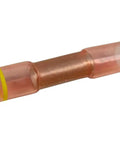 Top Notch Adhesive Lined Heat Shrink Butt Connectors Step Down Splice Terminals 8 AWG To 10 12 Gauge with yellow stripe.