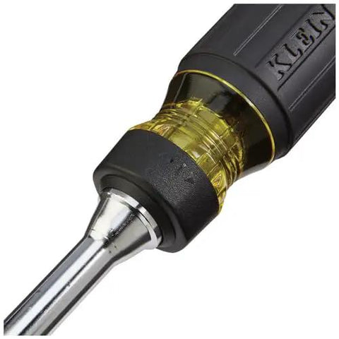 Close-up of Ratcheting Multi-Bit Screwdriver 15-In-1 With Phillips Slotted Square Torx And Combo Bits showing handle design