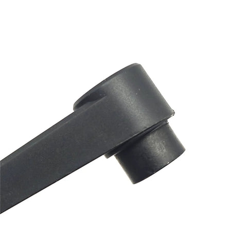 Close-up of 4 Inch Nylon Crank Handle for Drill Press with revolving handle and smooth edges for lathe and milling machines.