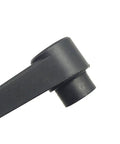 Close-up of 3.15 Inch Nylon Crank Handle For Drill Press And Milling Machines with black finish, round hole visible.