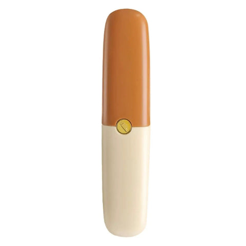 Stainless Steel Fruit Peeler Knife For Kitchen And Camping Use with orange handle, portable double head design.