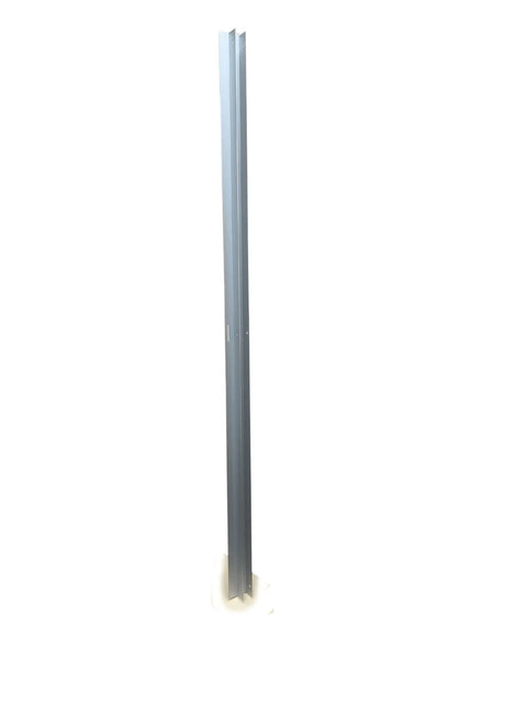 Aluminum One Ear Bracket Extra Long Fifty Seven And A Half Inches Satin Finish For One And A Quarter Inch Panels standing vertically