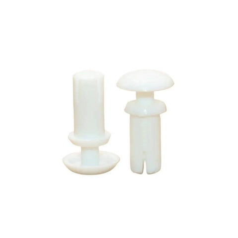 Heavy Duty Nylon Plastic Rivets R Type Expansion Nails featuring tool-free install, shown in white, suitable for securing thin panels.