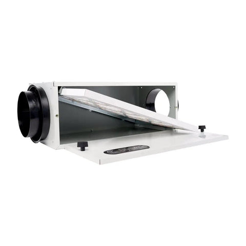 Heavy Duty Inline Filter Box Fits Six Inch Ductwork With Top Shelf MERV 13 Media To Crank Up Home Air Quality And Keep Ventilation Systems Running Smooth