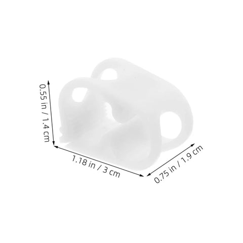 White plastic tube valve with dimensions, part of 20 Pack Adjustable Flow Control Hose Clamps for Lab Work Brewing Irrigation and Aquarium Systems