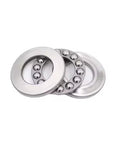 Front view of 2 chrome steel thrust ball bearings, 15x28x9 mm ABEC3 single row.
