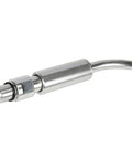 Metal bearing tube nozzle for air blow guns; chrome finish, threaded inlet, curved outlet