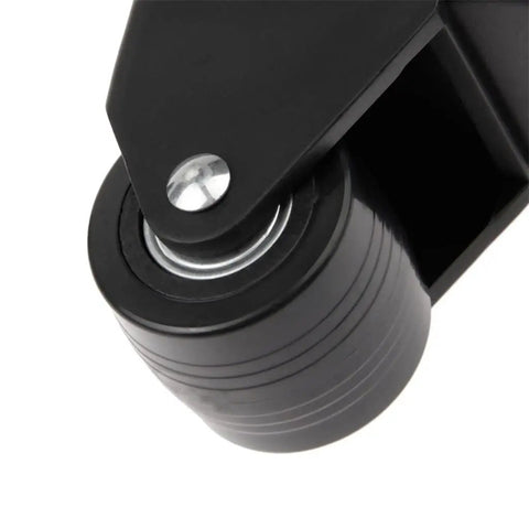 Heavy Duty Universal Luggage Caster Wheels Silent Swivel Suitcase Replacement Casters Smooth Operator close-up of durable black plastic wheel.