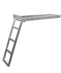 Heavy Duty Aluminum Pontoon Boat Ladder With 4 Steps, Undermounted Design, Non Slip Treads, Marine Grade Build For Saltwater Use, Rust Proof And Durable, Easy Mount Dock Access For Quick, Safe Boarding angled aluminum ladder with 4 steps