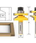 Raised Panel Cabinet Door Router Bits Set Four Bit Ogee With Half Inch Shank For Rail And Stile Doors Pro Grade Table Mount Kit displayed