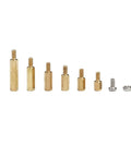 180 Piece M3 Hardware Kit With Brass Threaded Pillars, Hex Nuts, Spacers, And PCB Motherboard Standoffs For Grab And Go Electronics Assembly, DIY Projects And Computer Build Fastening brass standoffs