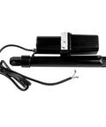 Top Notch Heavy Duty Linear Actuator powered by a 12V DC hydraulic motor, black with wires, ideal for garage lifting tasks.