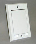 Central vacuum wall inlet cover, white square door, plastic