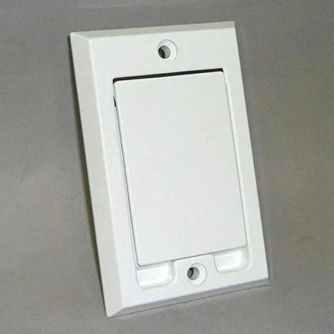 Central vacuum wall inlet cover, white square door, plastic