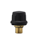 Safety Valve With Integrated Anti Slip Washer For Vibration Prone Machinery, Keeps Fasteners Tight And Resists Loosening Under Heavy Equipment Vibration, Tough As Nails Performance For Reliable, Secure Fastening And Reduced Maintenance. Brass threaded safety valve with black anti-slip washer