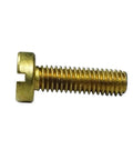 Top Shelf Heavy Duty M2x3mm Brass Slotted Cheese Head Machine Screws 100 Piece Pack With Solid Grip And Durable Rust Proof Hardware Ready For Any Rig Setup, close-up view of individual screw.