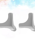 Gray 4 Pack Silicone Corner Protectors for furniture and walls shown against a soft pastel background.