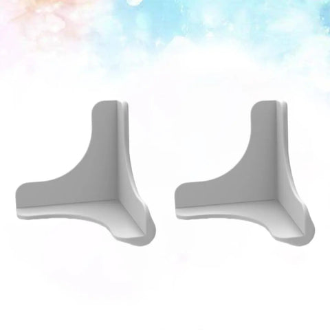 Gray 4 Pack Silicone Corner Protectors for furniture and walls shown against a soft pastel background.