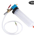 All In One Brake Fluid And Clutch Fluid Extractor Kit For Cars And Motorcycles with durable plastic bottle and silicone hose.