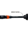 Close-up of Dual Lock 6 Inch Impact Bit Extension With Quick Release And Twist Lock attached to a drill, showing 1/4 Inch Hex Shank.