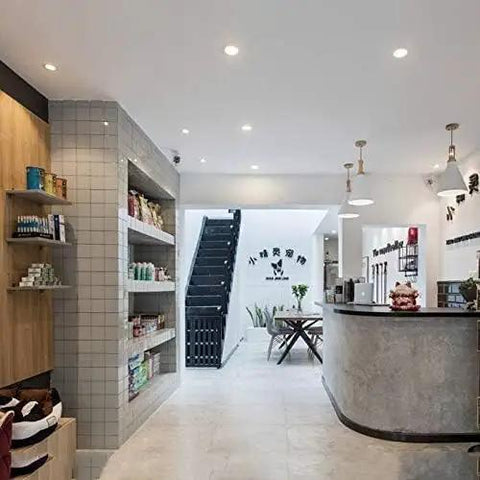 Recessed Lighting Housing Trim Kits Aluminum Embedded Panel Light for Home Indoor Gold, Led Ceiling Spotlight Floodlight Decorative Fixture Embedded Integrated White Light_5w illuminating a modern retail space.