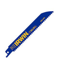 Built Tough Bi Metal Reciprocating Saw Blades That Crush Nails Embedded Wood 6 Inch 6 Tpi quick slice design straight up durable and smooth cutting 5 pack set for home builders, blue saw blade