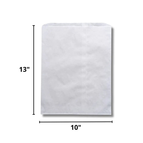 Flat Merchandise White Kraft Paper Bags 10x13 Inches Shop Ready Bulk Pack 1000 Count Eco Friendly Recyclable Biodegradable Compostable Durable