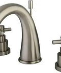 Elinvar Widespread Lavatory Faucet Brushed Nickel With Seven Inch Spout Reach And Eight To Sixteen Inch Adjustable Spread Drip Free Ceramic