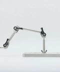 Pro Grade Stop Motion Rig With 500g Payload, Heavy Duty Stainless Steel Helping Hand, Soldering Station Stand, Flexible Foldable Joints With CNC Machined Balls For Smooth Puppet Rigging In Stop Motion Animation. stainless steel rig with base and adjustable arms