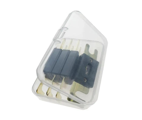 Premium Quality Heavy Duty 200 Amp ANL Fuse Gold Plated 32 Volt Circuit Protection For Car Audio Radio Stereo System Top Shelf 4 Pack inside plastic case.