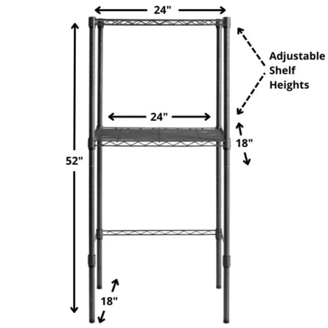 Suprima Adjustable Shelving The Mini Shelf Supreme In Gunmetal Gray With Dual Adjustable Shelves And Under Shelf Space For A Compact Mini Fridge Perfect For Dorm Rooms Small Offices Breakrooms Or Garages 52H x 24W x 18D