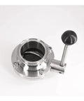 63mm Pipe OD 2.5 Inch Tri Clamp Sanitary Butterfly Flow Control Valve SUS 304 Stainless for Home Beer Brewing Easy to Install