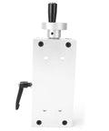Rugged Linear Stage With 50mm Travel, Manual Cross Slide Rail For CNC Positioning And Fixturing, Precision Sliding Table For Lab, Workshop Or Production Equipment, Great For Fine Tuning Displacement And Fixture Alignment, white anodized aluminum with hand lever