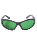 Multi Wavelength Red Laser Protective Glasses 630 To 1100Nm Od2 Plus Od5 Plus with green lenses and gray frame for diode laser safety.