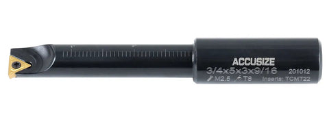 Beefy Round Shank Indexable Boring Bar 3/4 Inch With Dual TCMT Inserts For Lathe Machining, Includes TCMT22 Carbide Insert