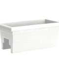 Countryside Rail Planter For 3.5 To 5.5 Inch Railings, White 24-Inch Lightweight Space-Saving Planter Made From Fade-Resistant Plastic
