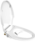 Self Cleaning Dual Nozzle Bidet Seat with Non Electric Operation Separate Front And Rear Cleaning Natural Water Spray Soft Close Lid Easy DIY Installation for a Fresh Hygienic Bathroom Upgrade showing side view with dual nozzle detail