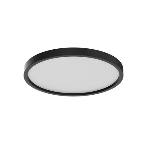 Slim 12 Inch 24W Flush Mount Round LED Ceiling Light Fixture Low Profile Daylight White Black Close To Ceiling Design