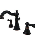 American Classic Widespread Lavatory Faucet In Naples Bronze, 5-5/16 Inch Spout, solid brass with decorative handles