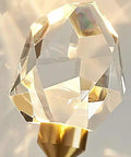 Close-up of hand cut crystal diffuser lens for Modern Copper Crystal Wall Sconce Straight Up Stunning For Living Room And Bedroom.