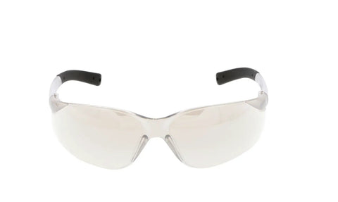 Tough As Nails Polycarbonate Safety Glasses With Clear Mirror Lenses And Slip Free Black Temples Deliver Crisp Views Indoors Out While Blocking Harmful UV Rays With Sturdy Side Shields